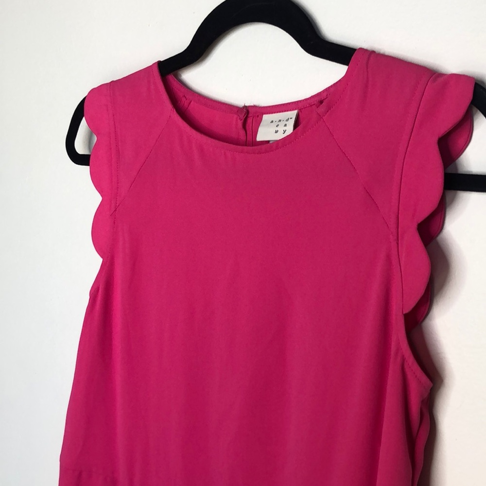 A New Day pink scalloped A-line keyhole dress - Picture 2 of 8